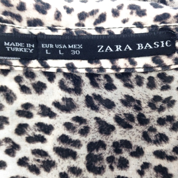 ZARA BASIC Leopard Print Blouse - Picture 7 of 8